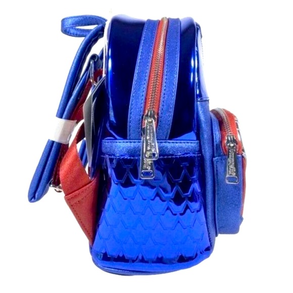 captain america mini backpack Loungefly Marvel Metallic Cosplay The new captain america of the marvel cinematic universe has been commemorated by loungefly Marvel Metallic Captain America Cosplay